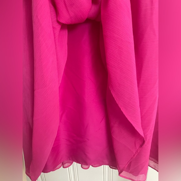 David's Bridal Pink High Neck Sleeveless Mini Bridesmaids Dress - Picture 8 of 10